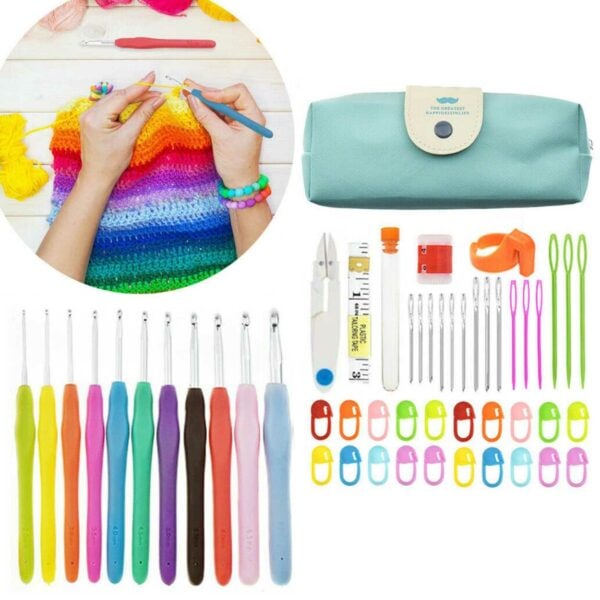 Virkning - 52-delar Virknålset med Tillbehör flerfärgad multicolor