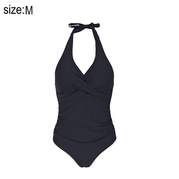 One Piece Badedrakt Dame Badetøy Sexy Bikini Badedrakt - Svart M
