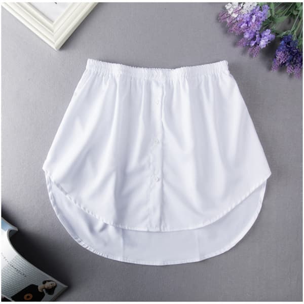 Fake Shirt Tail Blus Fåll Kjol Tröja Extender Avtagbar 1st white white 5XL