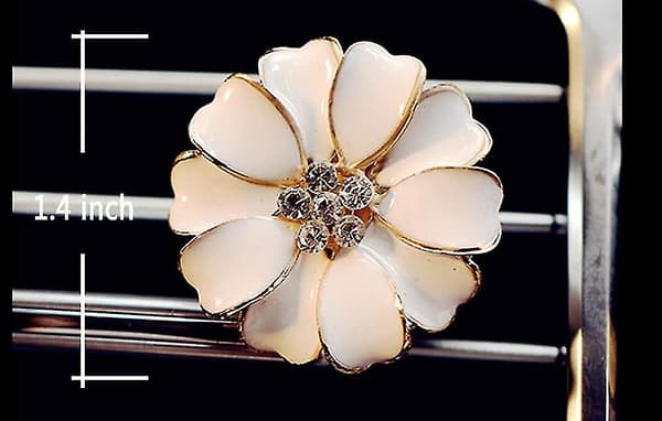 2-pak Daisy Flowers Biltilbehør Søde Bil Luftfrisker Bling Diamant Luftventilationsklemmer Bilinteriør (pink)