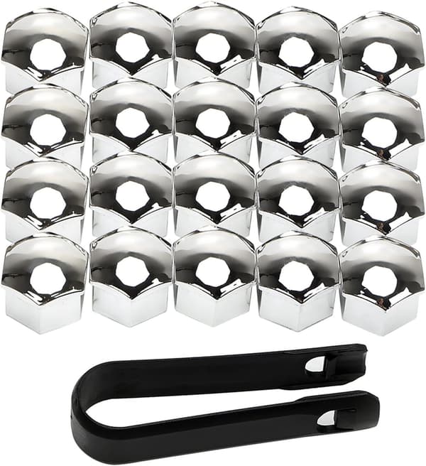 Hjulmutterkåpa / Hjulbultskåpa 20-pack med monteringsverktyg 19 mm