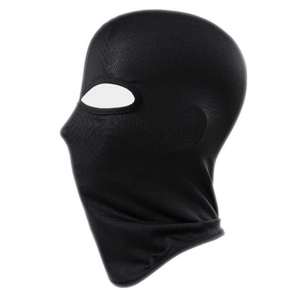 Tynd Sort Balaclava Skimaske Røverhue 2 Huller Sort black