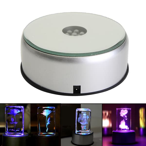 Lysfod til Krystalkunst, 3D Multicolor 4 LED Lampefodholder