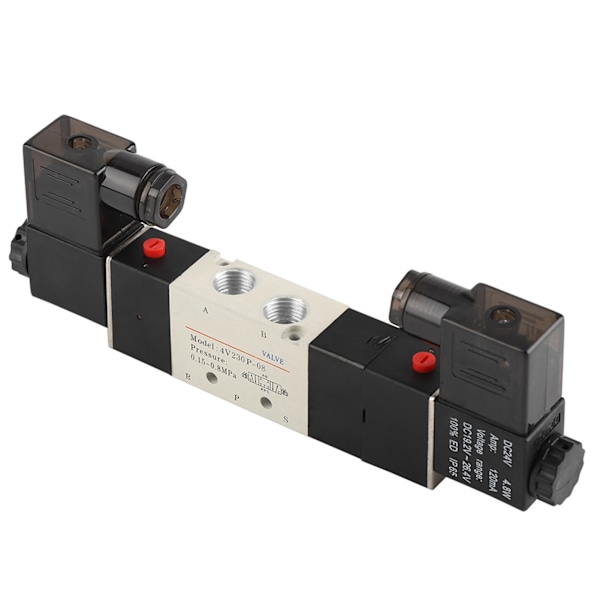 DC 24V BSP 1/4 Normalt stängd 3-positions 5-vägs pneumatisk magnetventil 0,15-0,8MPa 4V230-08P 0.2