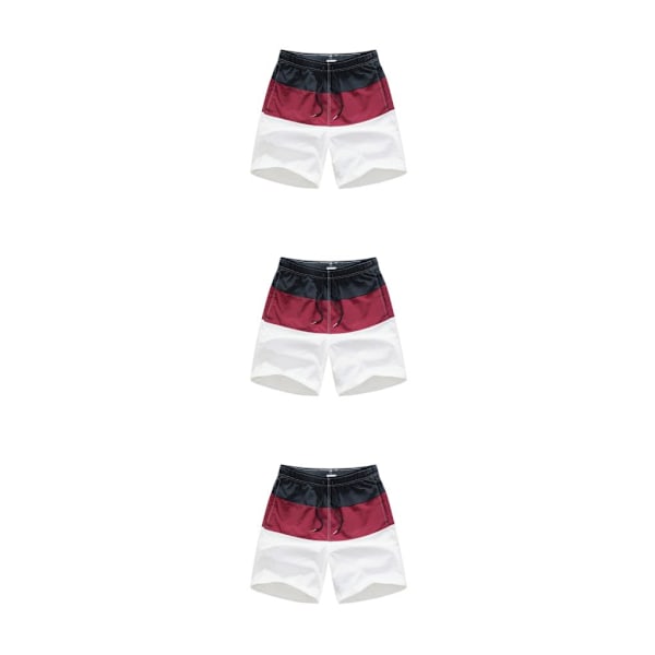 1/2/3/5 Andningsbara och snygga shorts för män - för sommaren Wine Red and Black XL,1 Wine Red and Black XL,1 3PCS