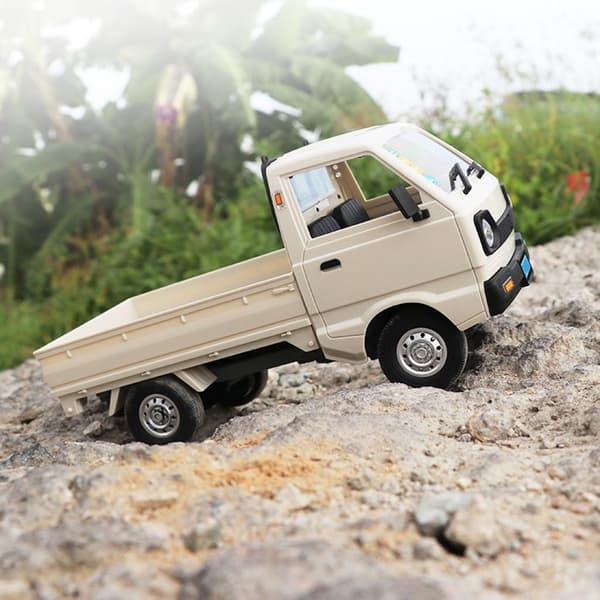 1 Sæt WPL D12 Mini RC Lastbil Bil 1:16 Skala Simuleringsbørstet White 3 Pieces Batteries