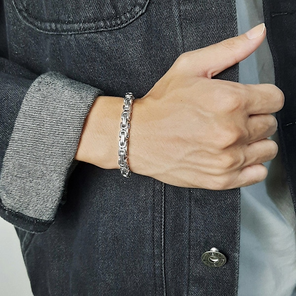 Rostfritt stål länkkedja herr armband: Armband tillverkat för män, till jul, födelsedag