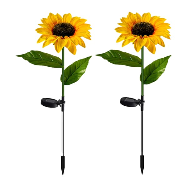 2-pack Solar Garden Stake Lights, Sunflower LED Solar Lights