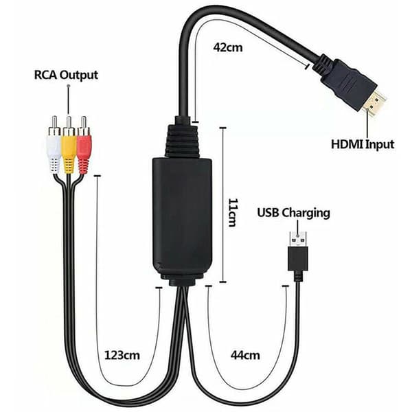 HDMI TIL AV 1080P HDMI til RCA-konverter 3rca CVBS Komposit Audio HDMI VIDEO TIL TV DVD PS3 NTSC AV
