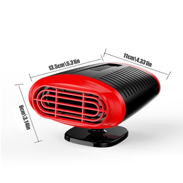 150W Elbilsvarmer DC 12V Varmeblæser Afdugter Defroster Bærbar Red