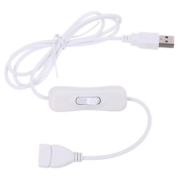 Vit Snabböverföring USB 2.0 Vit förlängningskabel med strömbrytare