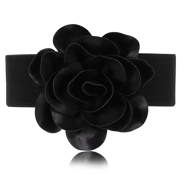 Moteblomster, bredt belte, allsidig dekorasjon, store blomster, elastisk bredt belte for kvinner, midjedekorasjon, perf