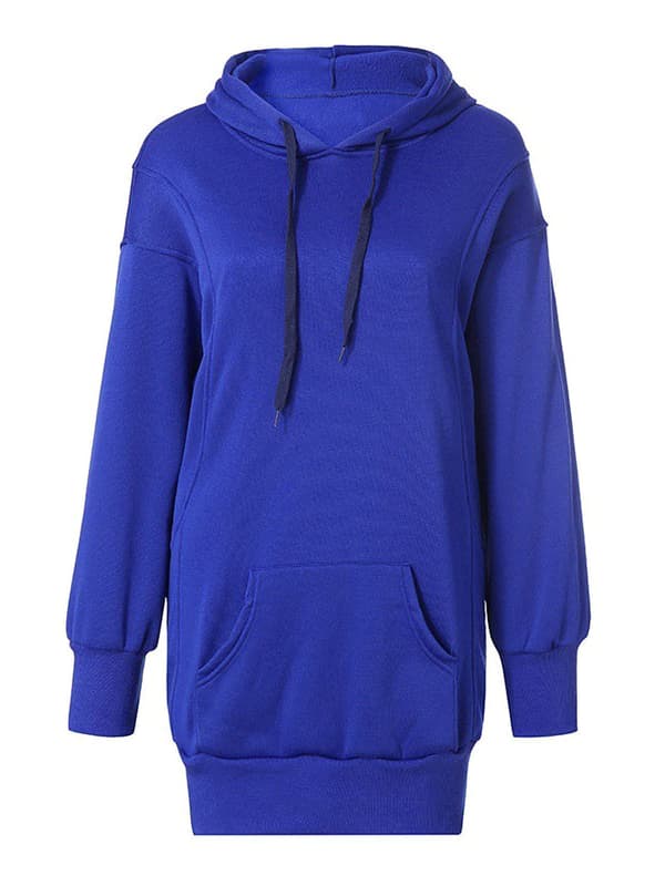 Dame løs T-shirt med hættetrøje til damer blue,L