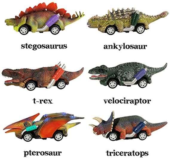 Dinosaurusautot Vedä Taakse (3 kpl) - Paketti A -