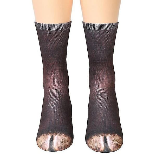 3d Fun Unisex Stretch Print Animal Round Socks Donkey
