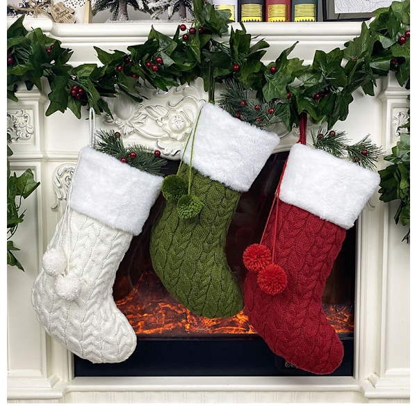 3st julstickstrumpor presentpåse Julklappspåse Ch
