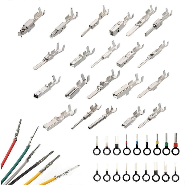 340 st 1/1.5/1.8/2.2/2.8/3.5mm Terminal Stift Kabelhärda Stift Han Hon Bil Elektrisk Kontaktset Biltråd