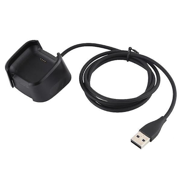 Til Fitbit Versa 2 Oplader Opladningsdockingstation Basestativ Holder med 1 m ladekabel (sort)