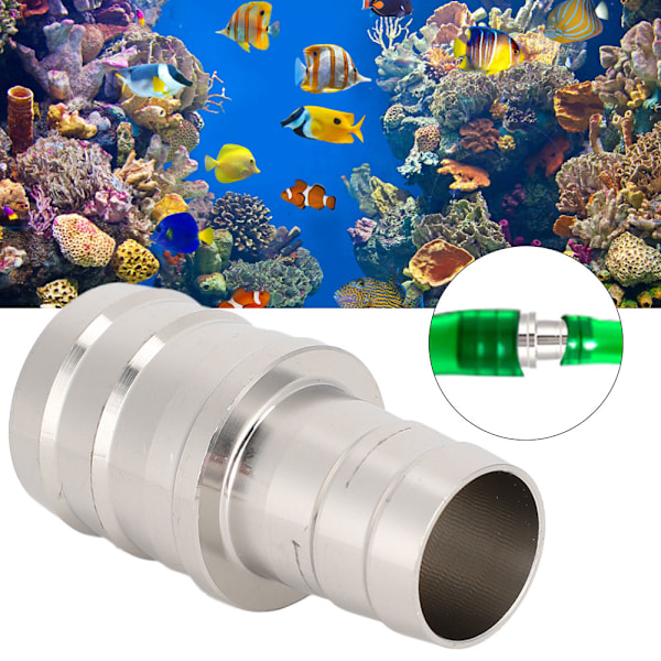 Akvarium rostfritt stål Vattenrör Adapter Fittings Ledkontakt för akvarium 16 mm till 20 mm