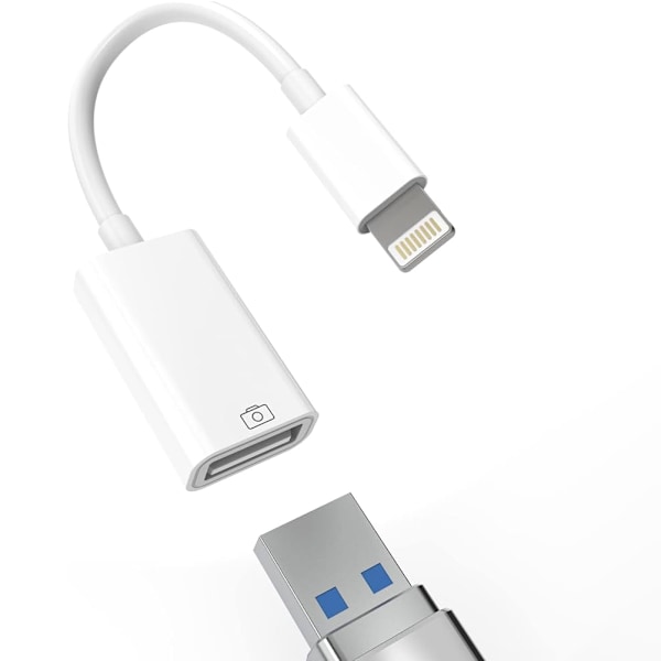 iPhone Adapter till USB - USB 2.0 Hona till Lightning - OTG White Vit