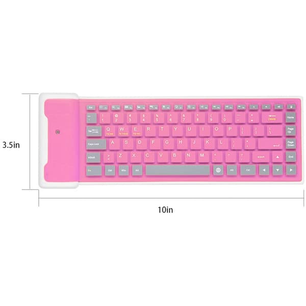 Sammenleggbart, bærbart, stille klikk, silikon, vanntett, sammenrullet tastatur, slankt, oppladbart, lite tastatur for PC, bærbar datamaskin