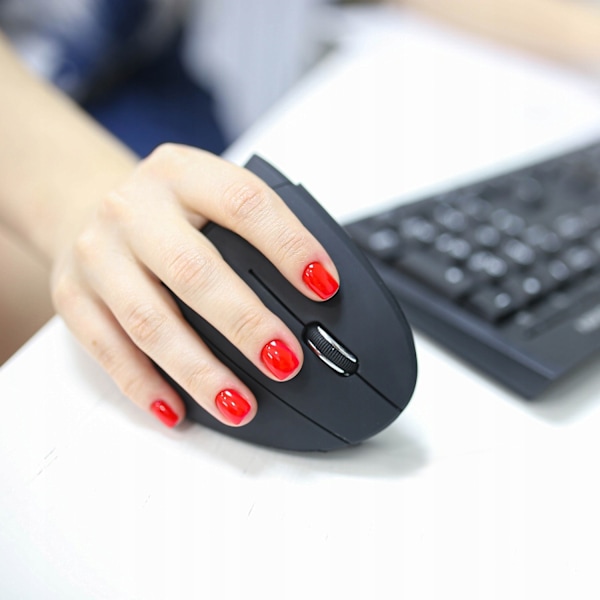 Vertikal Datormus - Ergonomisk - Trådlös Black Svart