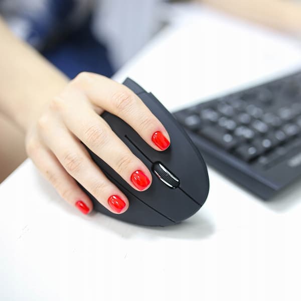 Vertikal Mus - Ergonomisk - Trådløs Black Svart