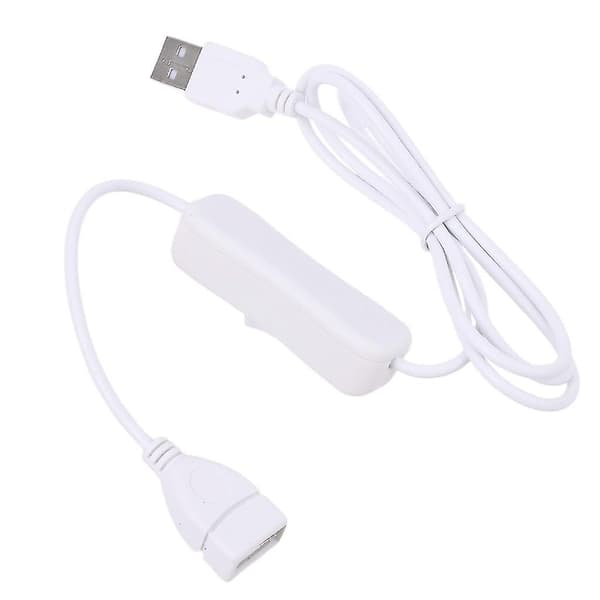 Vit Snabböverföring USB 2.0 Vit förlängningskabel med strömbrytare