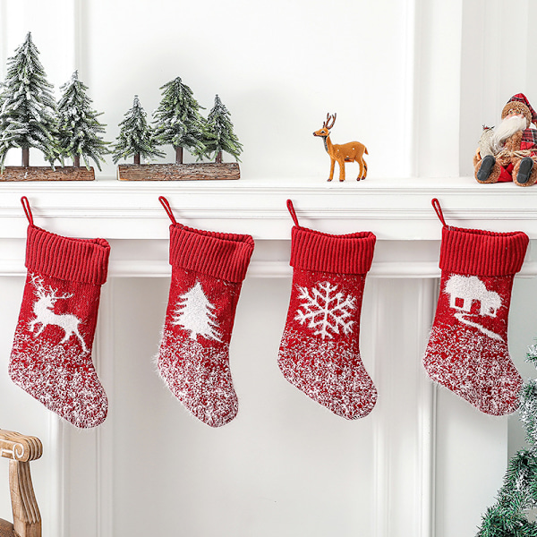 Julstrumpor Kabelstickade julstrumpor, 4-pack 16.