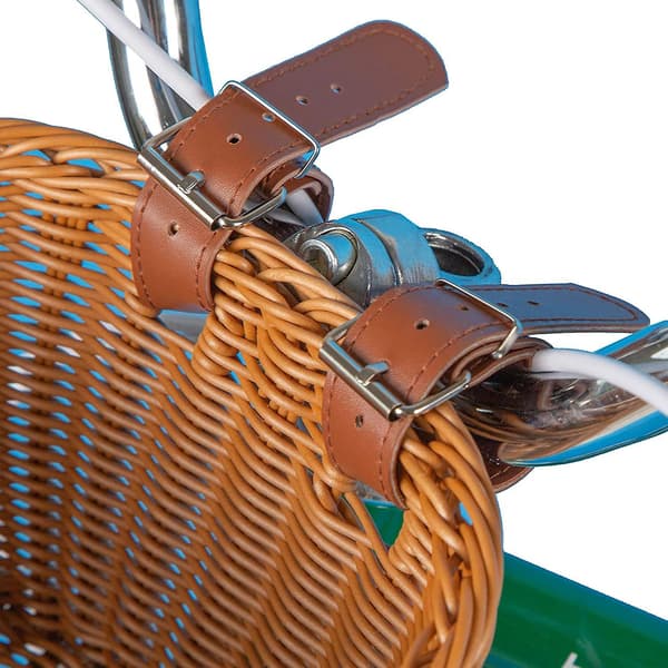 Barn Cykelkorg Fram Vävd Wicker Cykelkorg Med Styre Streamers , ; Brown