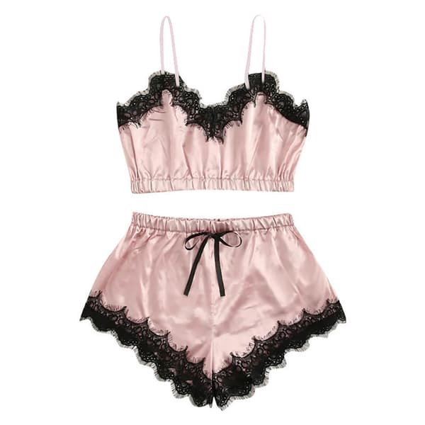 Kvinner sexy seler sexy kostyme delt seler pyjamas Rosa Pink M