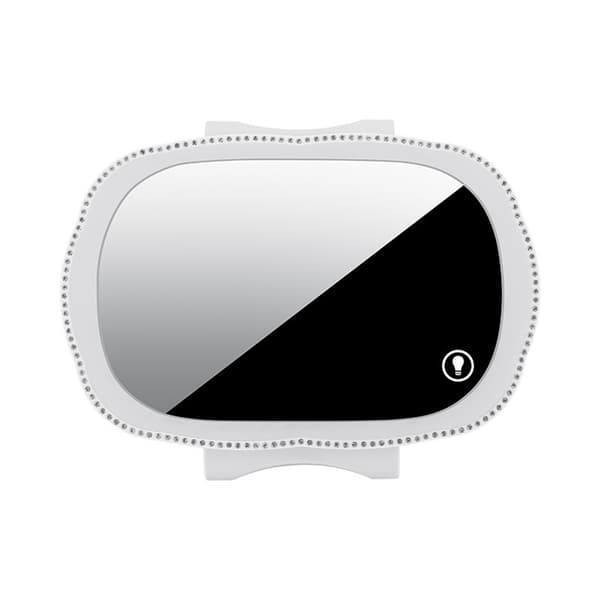 LED Makeup Spejl til Bil Solskærm Dæmpbar Spejl Genopladeligt Makeup Spejl hvid white