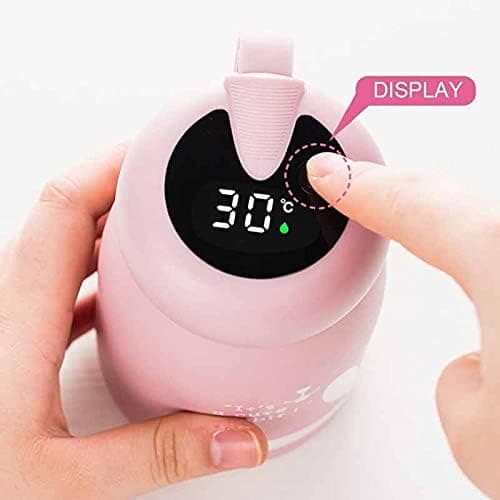 Vandflaske Termokrus 304 Rustfrit Stål Vandflaske Temperatur LED-display (Kapacitet: 320ML, Farve: Pink) Pink