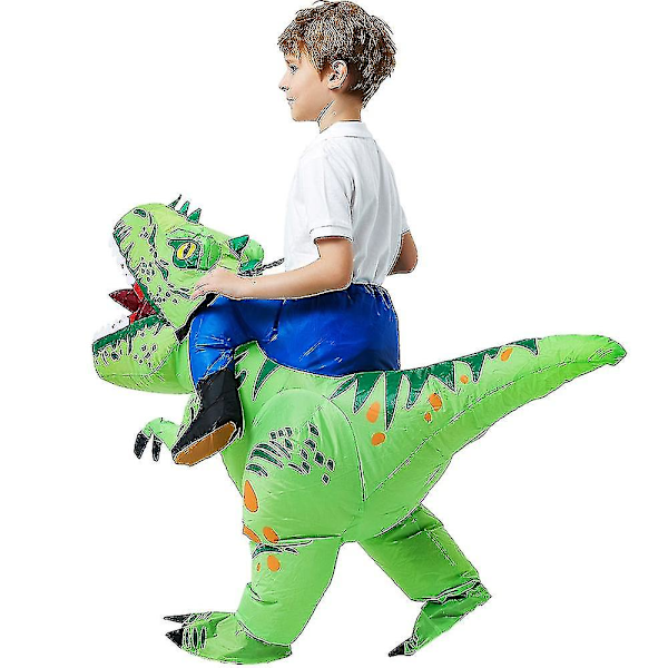 Barn T-rex Dinosaur Uppblåsbar Dräkt Barn Anime Purim Halloween Julfest Cosplay Kostymer Klänning Kostym För Pojkar Flickor kids siz kids size2 Fit Height 120-145cm