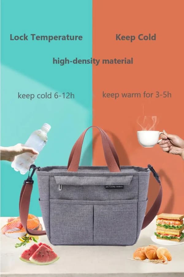 Slitstark lunchpåse i tjock Oxford-tyg gray gray 23*15*20cm