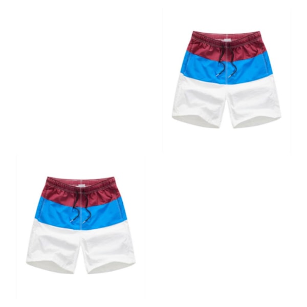 1/2/3/5 Andningsbara och snygga shorts för män - för sommaren Blue and Wine Red XXL,1 Blue and Wine Red XXL,1 2PCS