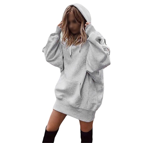 Dam lös tröja T-shirt med luvtröja för dam Gray,3XL