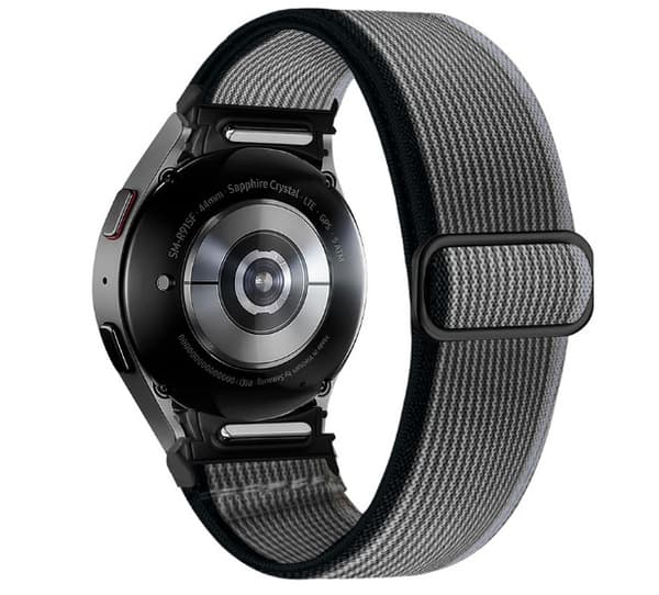 Samsung Galaxy Watch 6-Armbånd med Justerbar Spenne Svart+grå Sort+grå