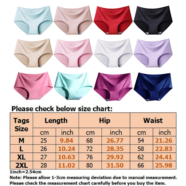 Kvinnor Mjuka Underkläder Seamless Ice Silk Fashionabla trosor Red,XL