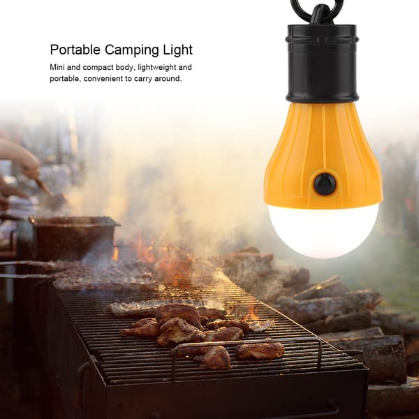 Mini Bærbar 3 LED Telthængende Lygte Udendørsfiskeri Campinglampe (Gul) 0.1