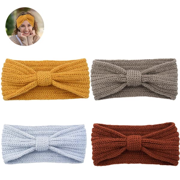 Hæklede Ørevarmere Hårbånd Blødt Strikket Turban Stretch Hårbånd Varmere til Kvinder Vinter
