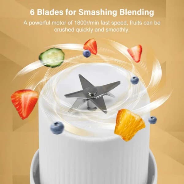Portabel Mixer - Bärbar Uppladdningsbar Smoothie Blender vit white