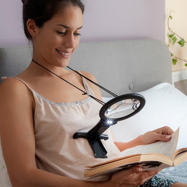 Handsfree-suurennuslasi lampulla Black Svart