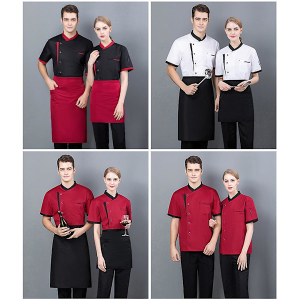 Kockjacka Kockrock Kockuniformer Billiga Toppar Hotell Matlagningskläder XXXXL XXXXL Red