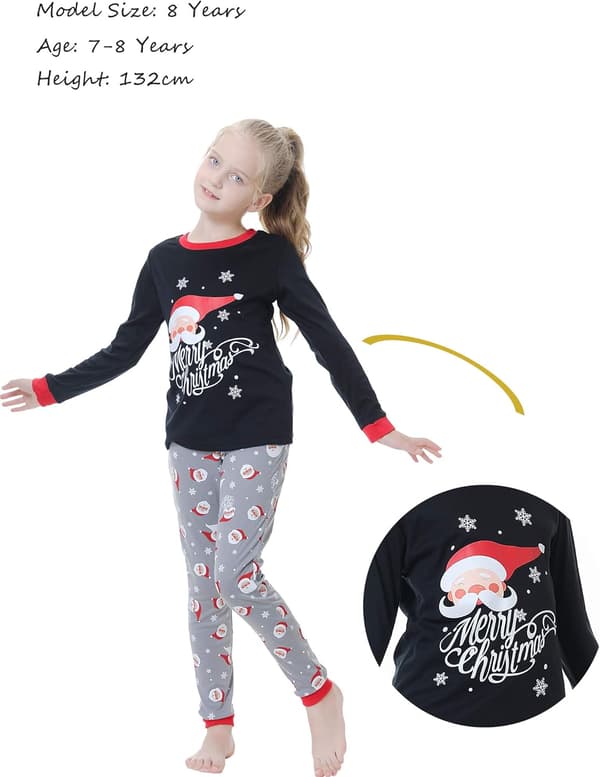 Jul Familj Matchande Pyjamas Röd Holiday Pjs Sets Bomull nattkläder