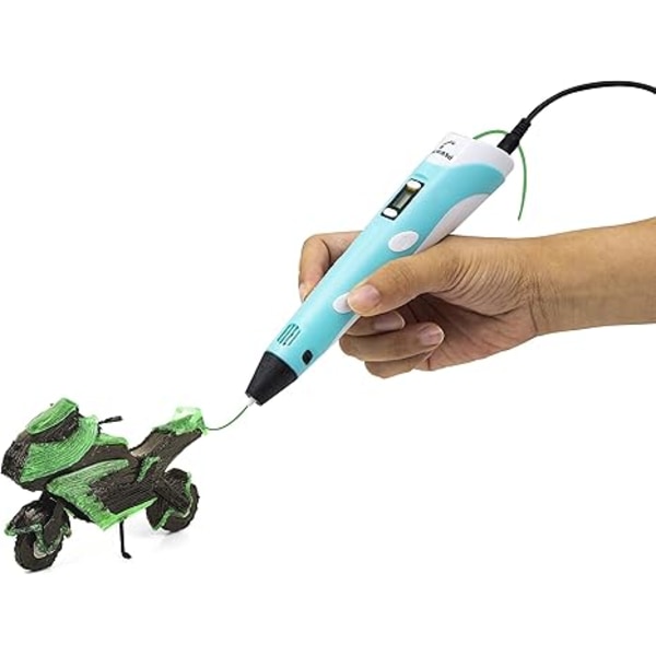 Intelligent 3D-penna LED-display 3D-utskriftspenna USB Blå