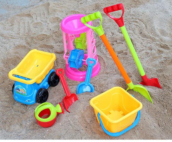 Barnens strandleksaksbilset Sandgrävningsspade hink Sandleksaker D-19 Piece Set