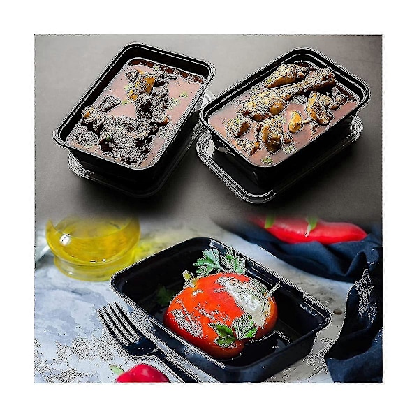 50-pack Matlådor för Matlagning Återanvändbara Matlådor i Plast Bentolådor Matförvaring Lunch As shown