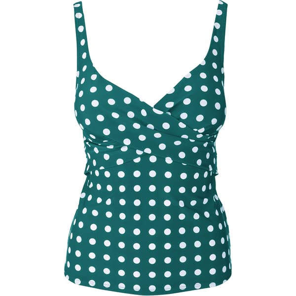2 stk Dame V-hals Badetøy Polka Dot Boxer Badedrakt Mørkegrønn Dark Green S
