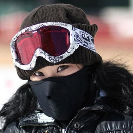 Kasvomaski venttiilillä / Laskettelumaski / MC-maski - Neopreeni Musta Black one size